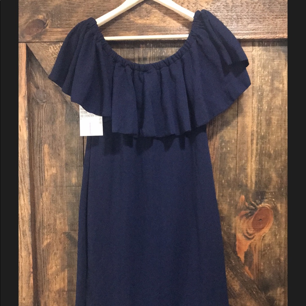 NWOT Navy Blue Lularoe Cici Dress
